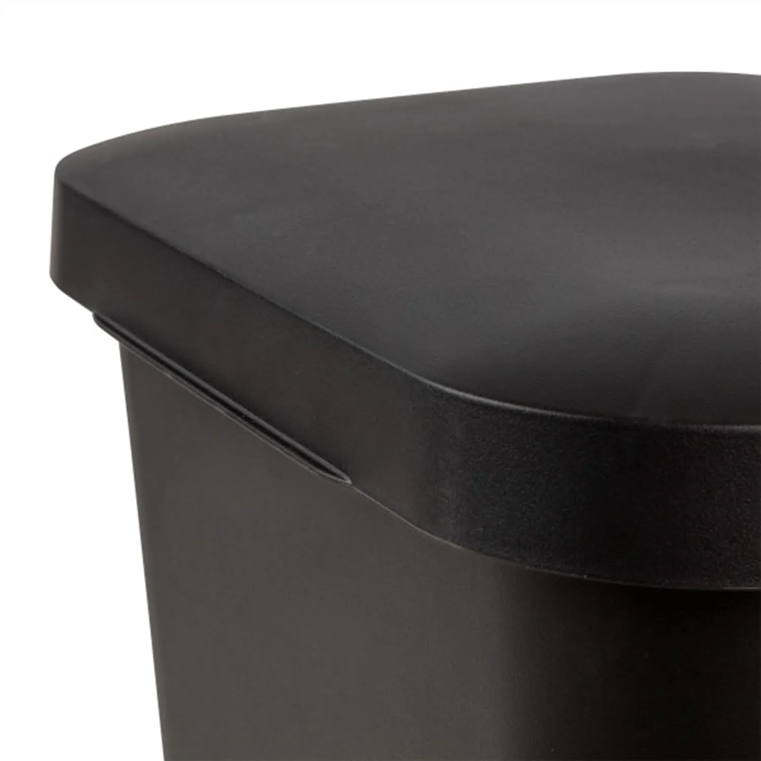 Sterilite 11.9 Gallon Rectangular Step On Kitchen Plastic Indoor Wastebasket with Wide Opening Lid and Comfort Handle for Home, Black (4 Pack)