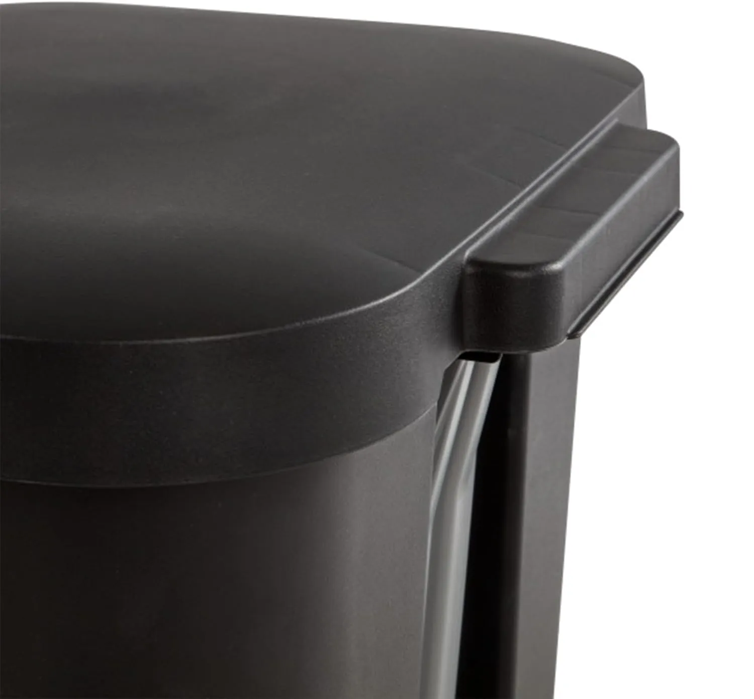 Sterilite 11.9 Gallon Rectangular Step On Kitchen Plastic Indoor Wastebasket with Wide Opening Lid and Comfort Handle for Home, Black (4 Pack)