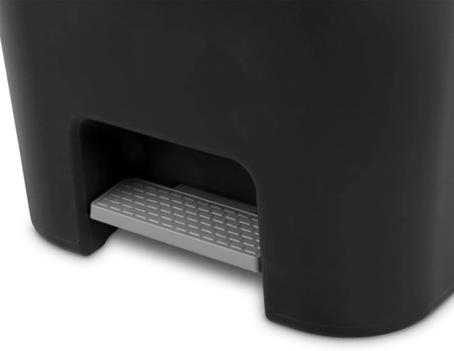 Sterilite 11.9 Gallon Rectangular Step On Kitchen Plastic Indoor Wastebasket with Wide Opening Lid and Comfort Handle for Home, Black (4 Pack)