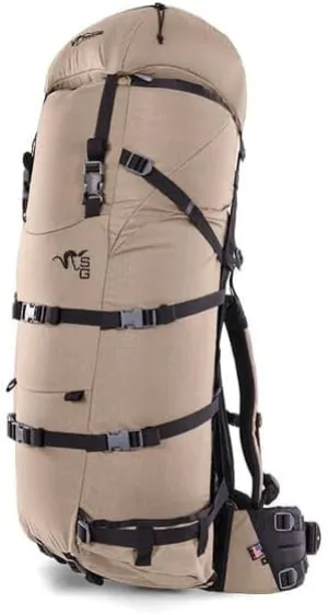 Stone Glacier Sky Archer 6400 Backpack with Krux Frame, 6400 2500 Cubic Inch Capacity, Tan, Medium, Weatherproof, Hydration Compatible, Internal Spotting Scope Pocket, Made in USA (50112-TN-M)