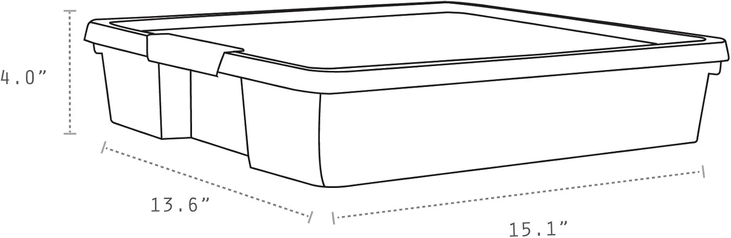 Storex Classroom Student Project Box, Plastic, 15.25 x 13.25 x 3.25 inches , Assorted Tints, 5-Pack (63202U05C), standard sized