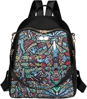 Stylish Casual Print College Work Backpack Shoulder Bag Outdoor Travel Backpack with Anti Theft Pocket Daypack (Painted)