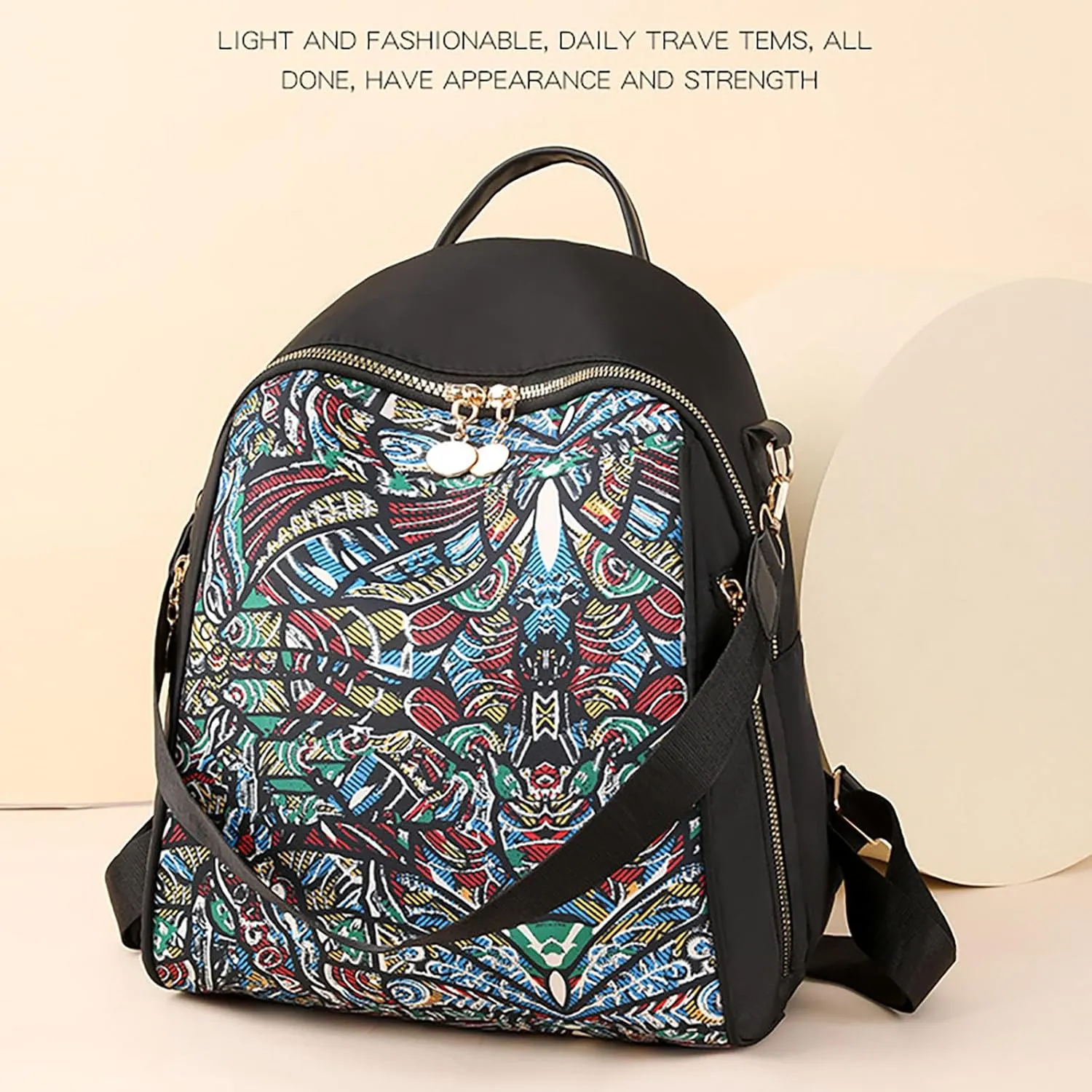 Stylish Casual Print College Work Backpack Shoulder Bag Outdoor Travel Backpack with Anti Theft Pocket Daypack (Painted)