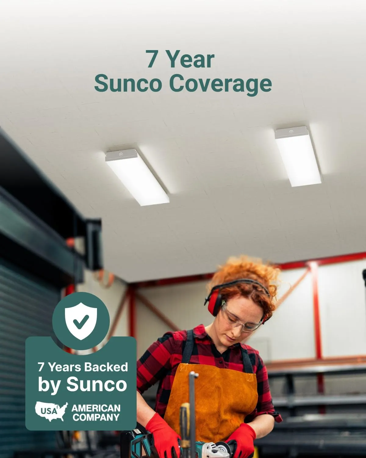 Sunco Garage Lighting, LED Shop Lights for Workshop 4ft, 8 Inch Width Warehouse Industrial Prisma Wraparound, 7200 LM, 60W, Selectable CCT 4000K/5000K/6000K, 120V-277V, Non-Dimmable ETL 4 Pack