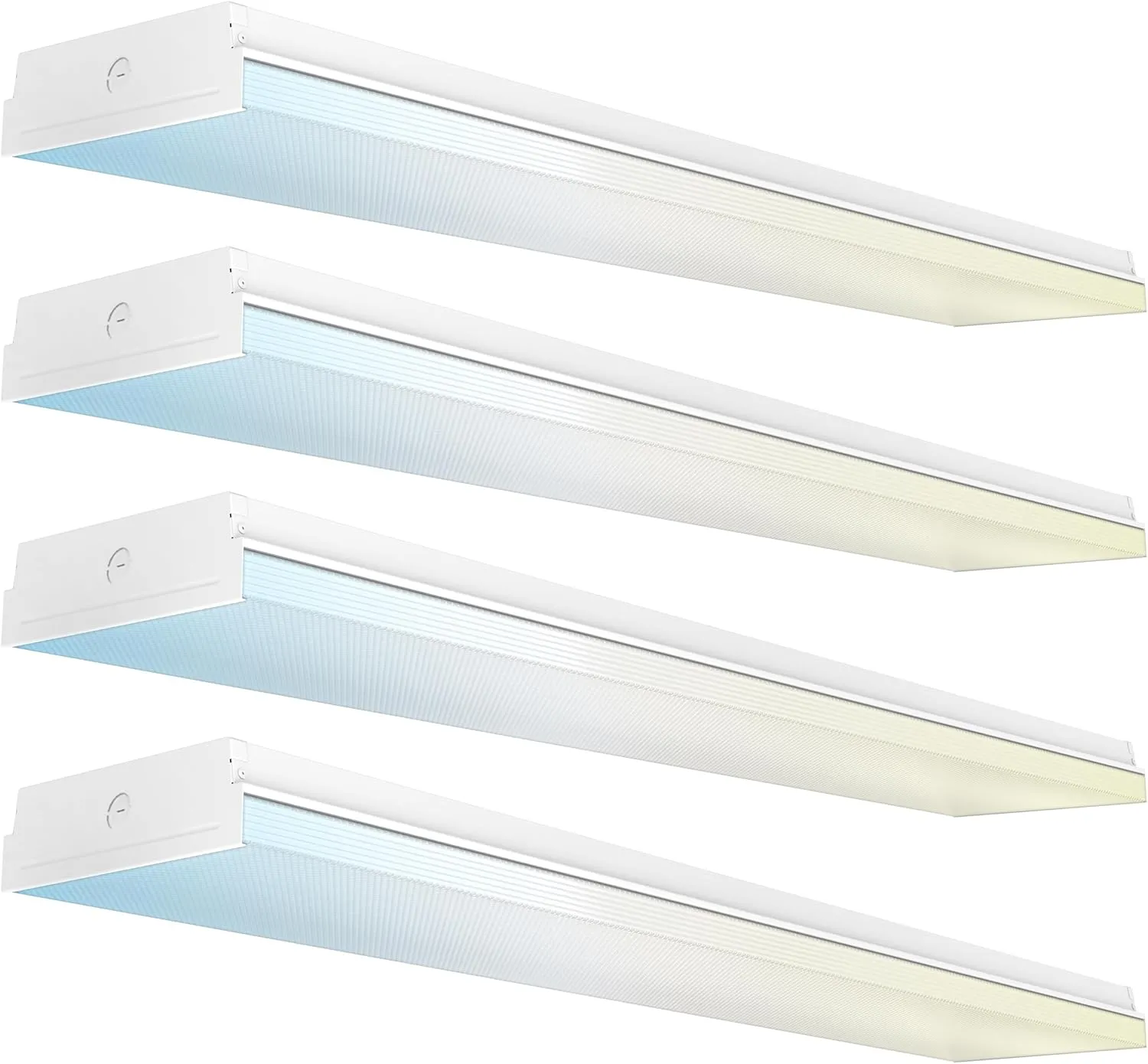 Sunco Garage Lighting, LED Shop Lights for Workshop 4ft, 8 Inch Width Warehouse Industrial Prisma Wraparound, 7200 LM, 60W, Selectable CCT 4000K/5000K/6000K, 120V-277V, Non-Dimmable ETL 4 Pack