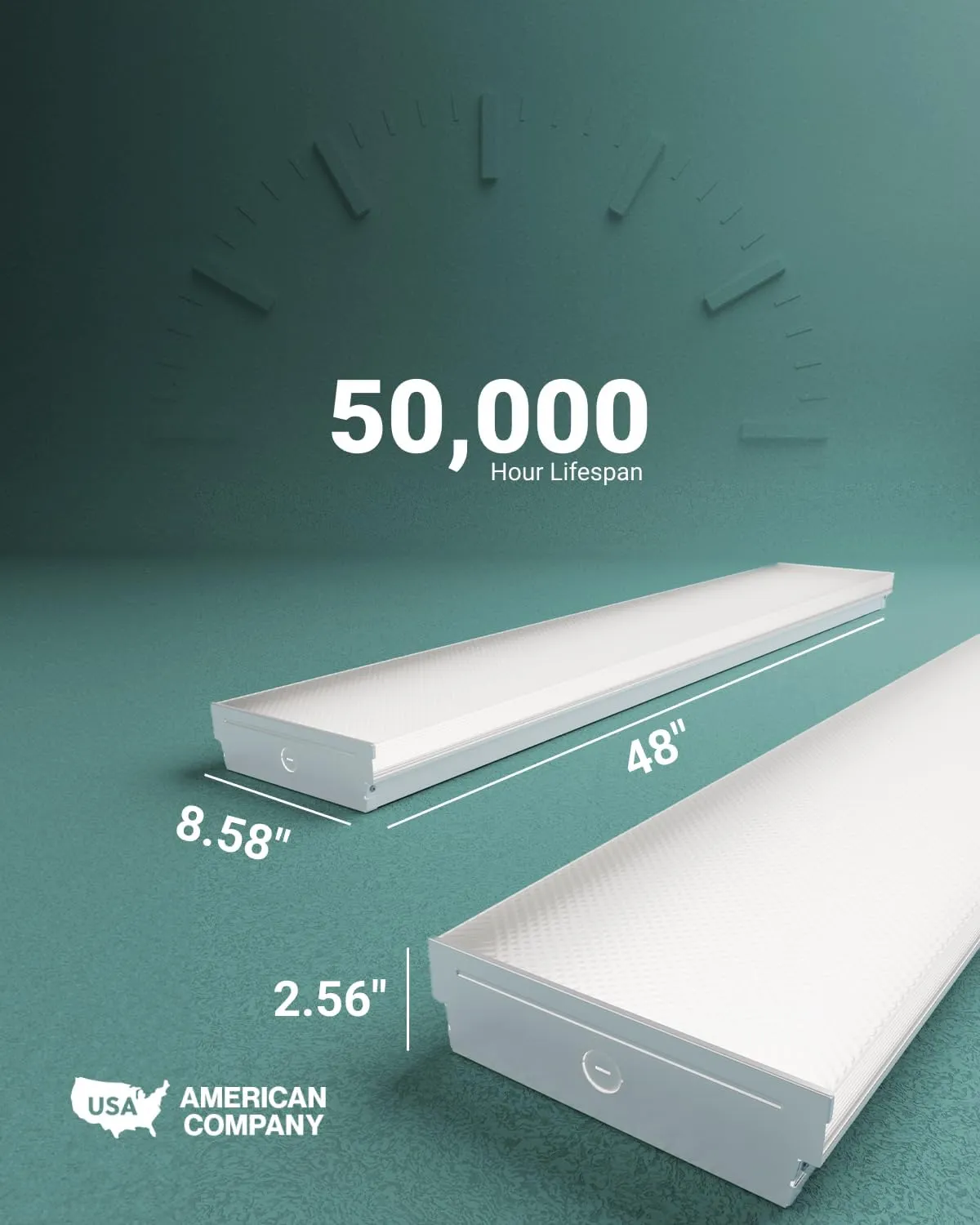 Sunco Garage Lighting, LED Shop Lights for Workshop 4ft, 8 Inch Width Warehouse Industrial Prisma Wraparound, 7200 LM, 60W, Selectable CCT 4000K/5000K/6000K, 120V-277V, Non-Dimmable ETL 4 Pack