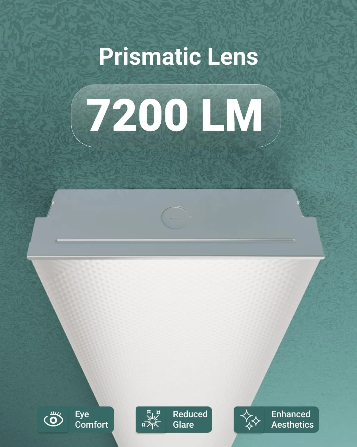 Sunco Garage Lighting, LED Shop Lights for Workshop 4ft, 8 Inch Width Warehouse Industrial Prisma Wraparound, 7200 LM, 60W, Selectable CCT 4000K/5000K/6000K, 120V-277V, Non-Dimmable ETL 4 Pack