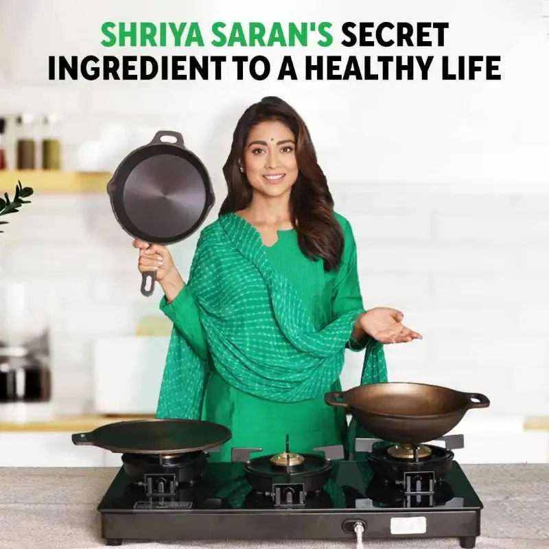 Super Smooth Cast Iron Kadai Tawa  Free ₹400 Tadka Pan, Kitchen set for Home, 100% Pure, Toxin-free, Nonstick