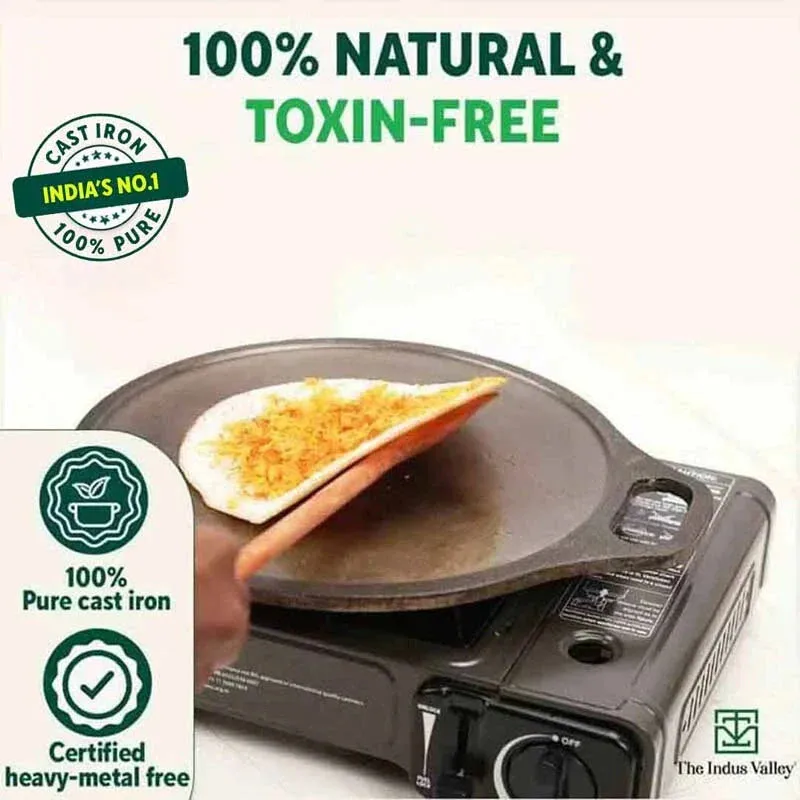Super Smooth Cast Iron Kadai Tawa  Free ₹400 Tadka Pan, Kitchen set for Home, 100% Pure, Toxin-free, Nonstick
