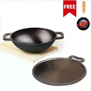 Super Smooth Cast Iron Kadai Tawa  Free ₹400 Tadka Pan, Kitchen set for Home, 100% Pure, Toxin-free, Nonstick