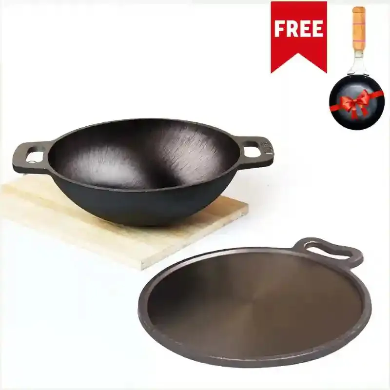 Super Smooth Cast Iron Kadai Tawa  Free ₹400 Tadka Pan, Kitchen set for Home, 100% Pure, Toxin-free, Nonstick