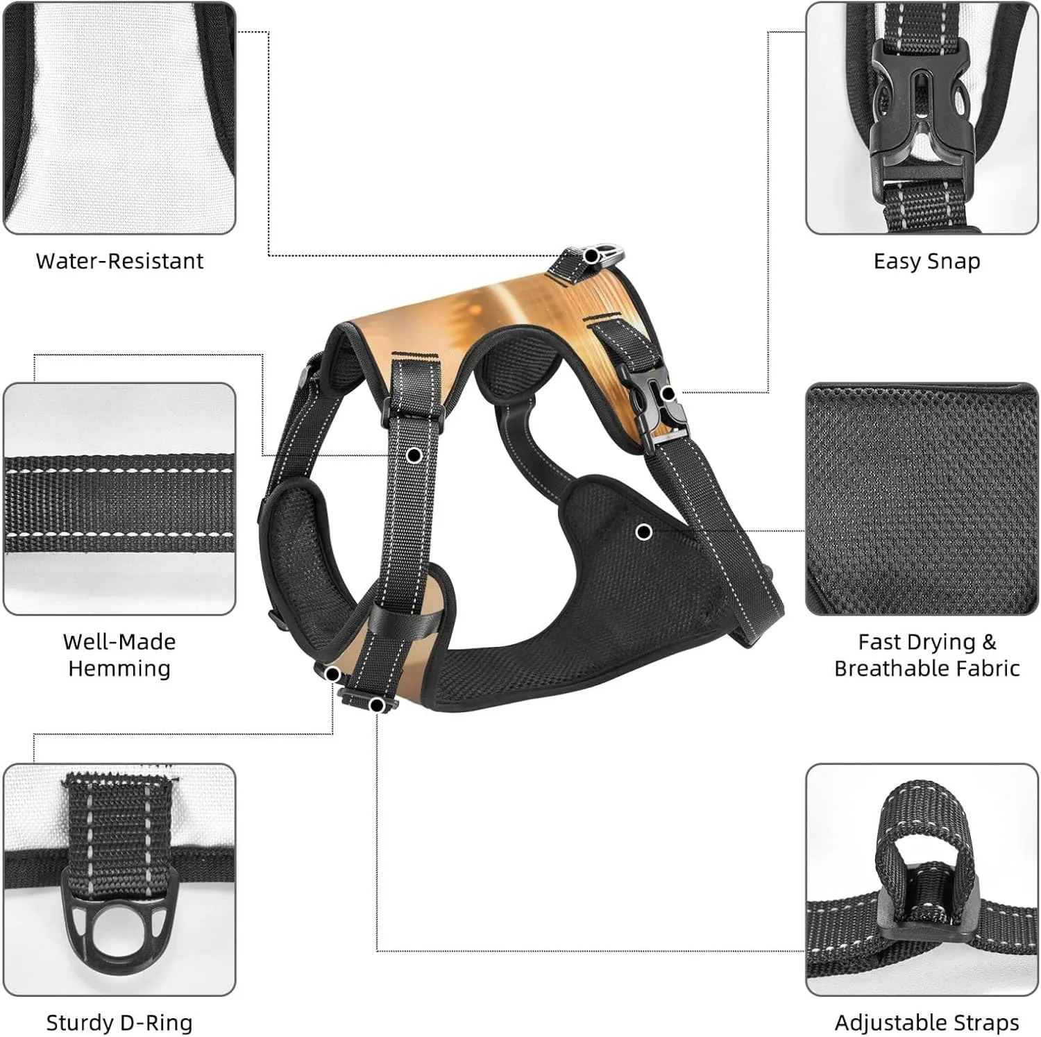 Swan in The Lake Small Printed pet Traction Vest - Ideal for Dog Walking, Hiking, Daily Travel