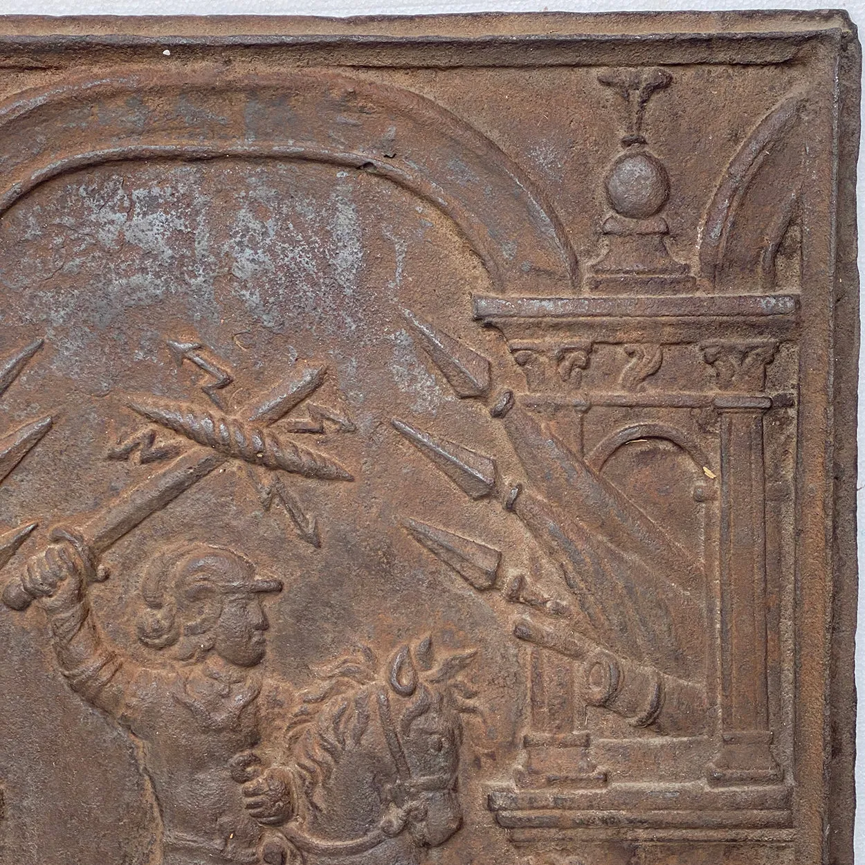 Swedish Ormo Bruk Cast Iron St. George and the Dragon Stove Plate