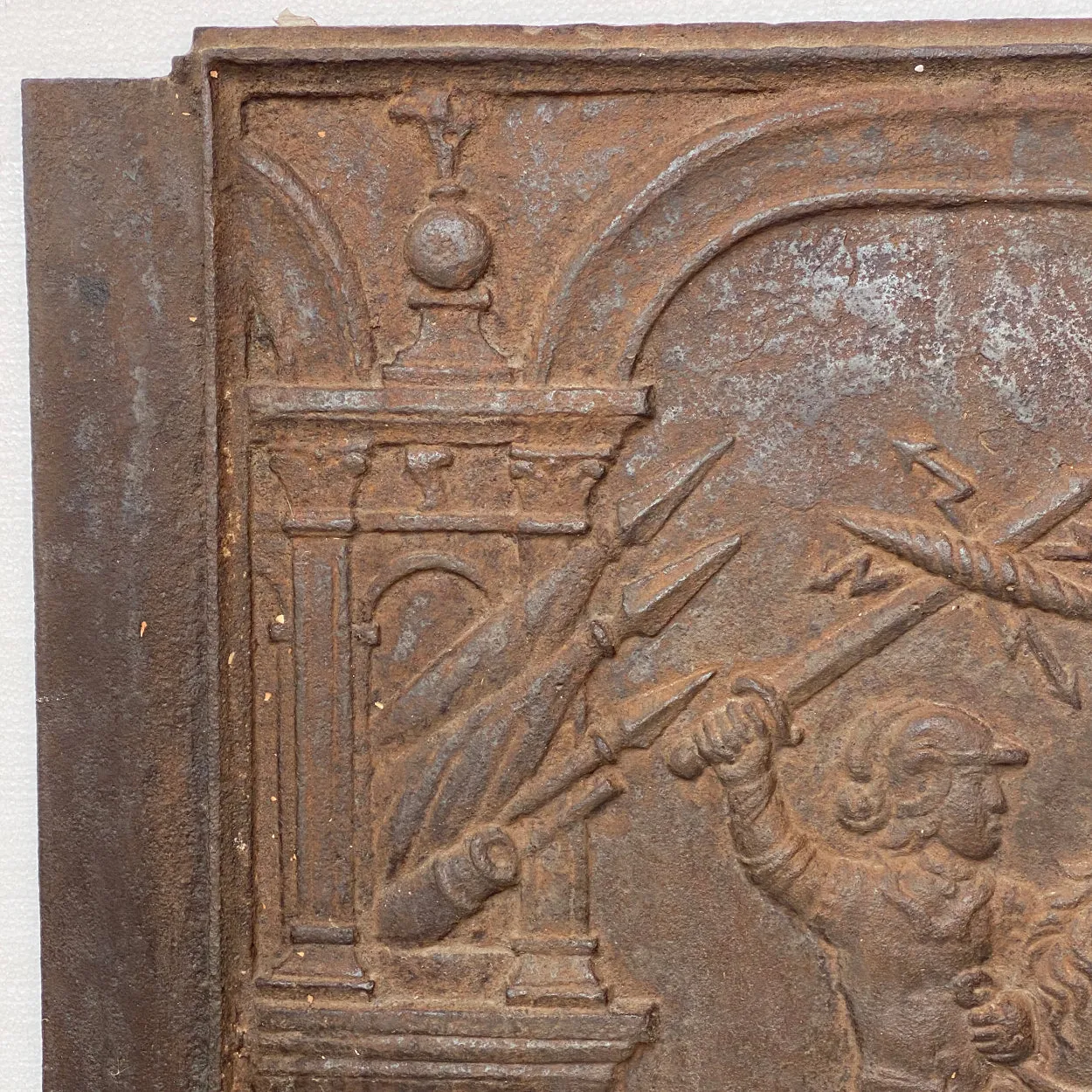 Swedish Ormo Bruk Cast Iron St. George and the Dragon Stove Plate