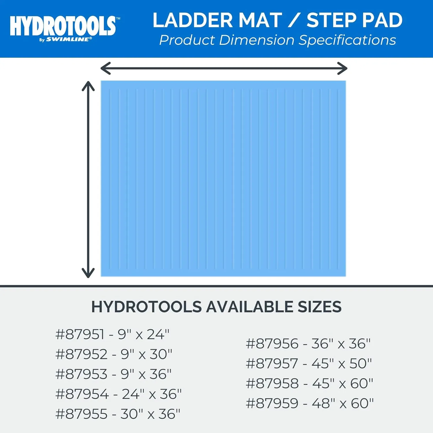 SWIMLINE HYDROTOOLS Protective Mat for Above Ground Pool Ladders/Stairs/Steps, 36" x 36"