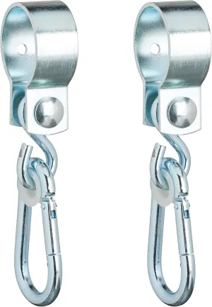 Swing Hooks with Carabiners, Set of 2 Cuff Hooks, 50 mm, Swing Attachment, Stainless Iron, Silver
