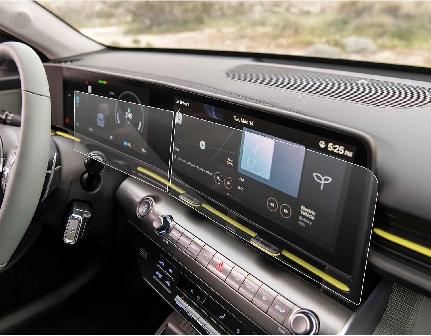 SXCY for 2024 2025 Hyundai Kona Accessories(SE SEL Limited N-line) 2024 2025 Kona Instrument GPS Navigation Touch Screen Protector[2 2 PCS Apart Nano Protectors]