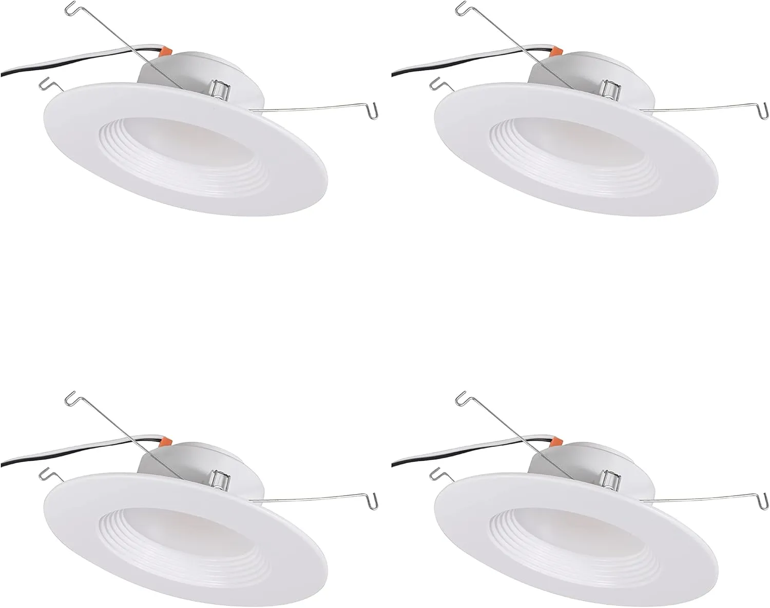SYLVANIA 5”/6” LED Recessed Lighting Downlight with Trim, 10.5W=75W, Dimmable, 900 Lumens, White 3000K, Wet Rated / UL / Energy Star - 4 Pack (62025)