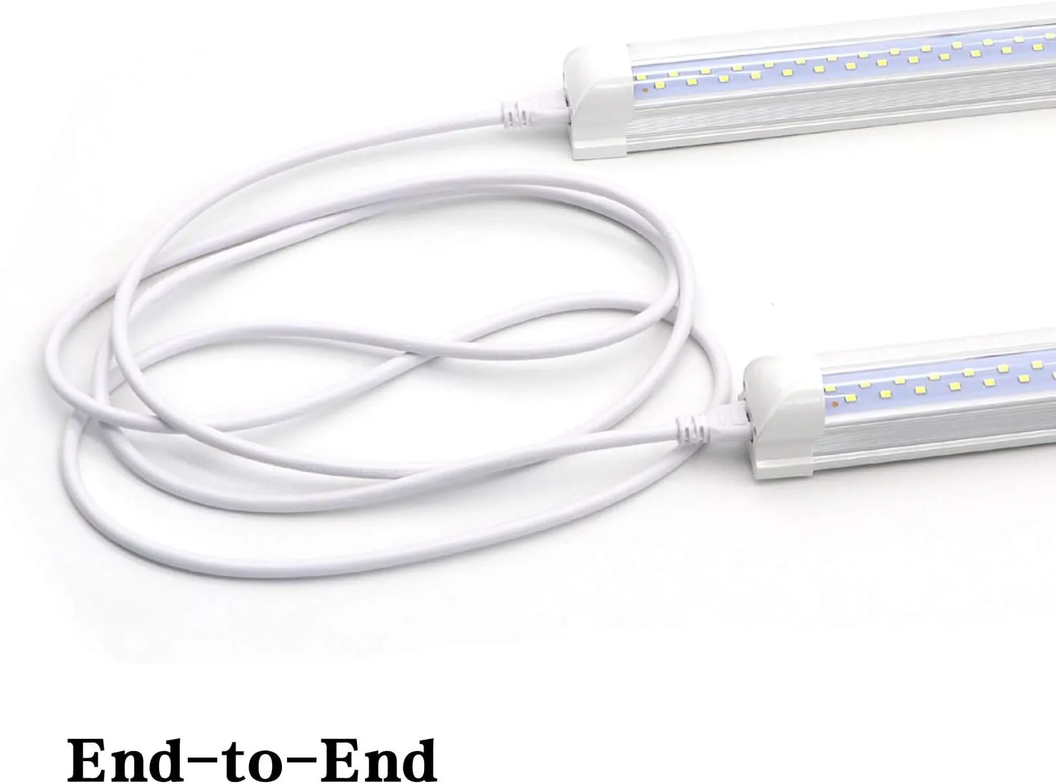 T5 T8 Extension Cords, 7ft 2 Meter Connector Cord, 3-Prong Extended Power Cable for Integrated LED Tube Light, Single LED Shop Garage Light Fixture (Pack of 4)