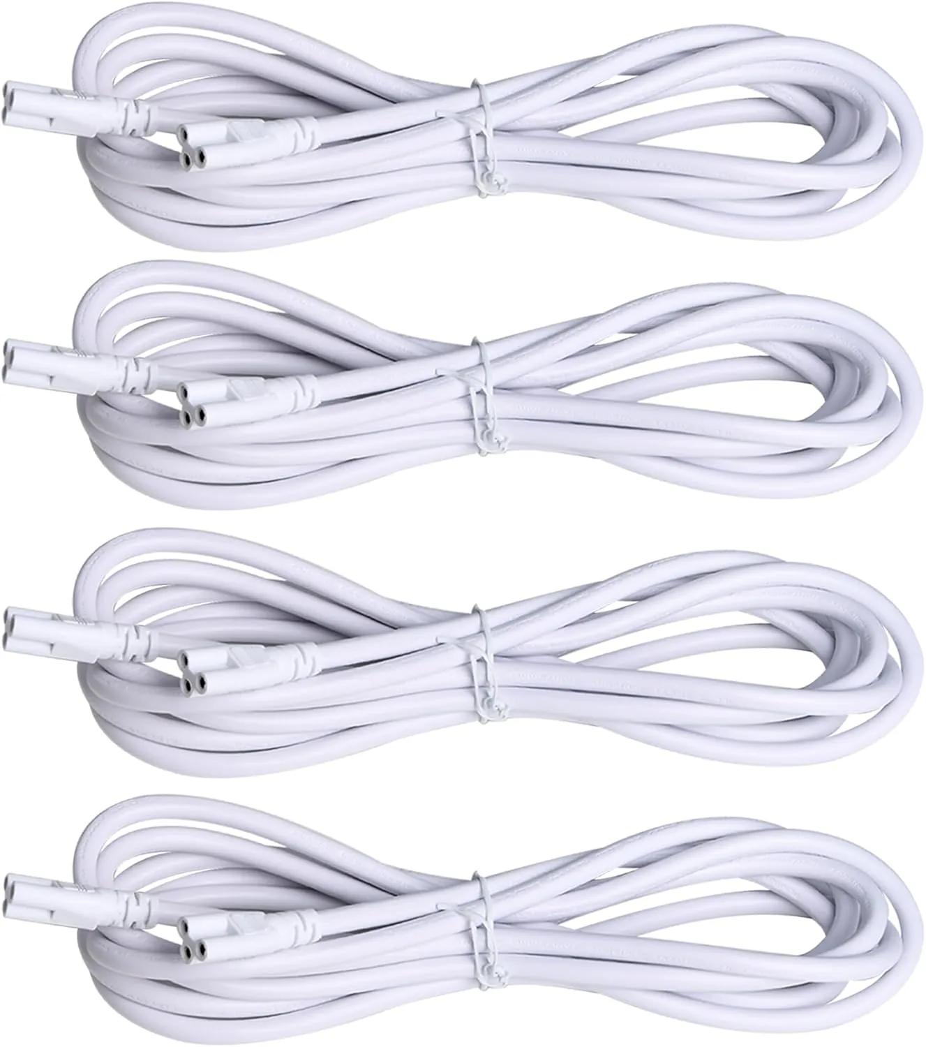 T5 T8 LED Lamp Connectors Akamino 4 Pack Double End 3 Pin Wire Ceiling Lights Daylight LED Integrated Tube Cable Linkable Cords for Cable Holder Socket Fittings with Cables(9.8FT/3M