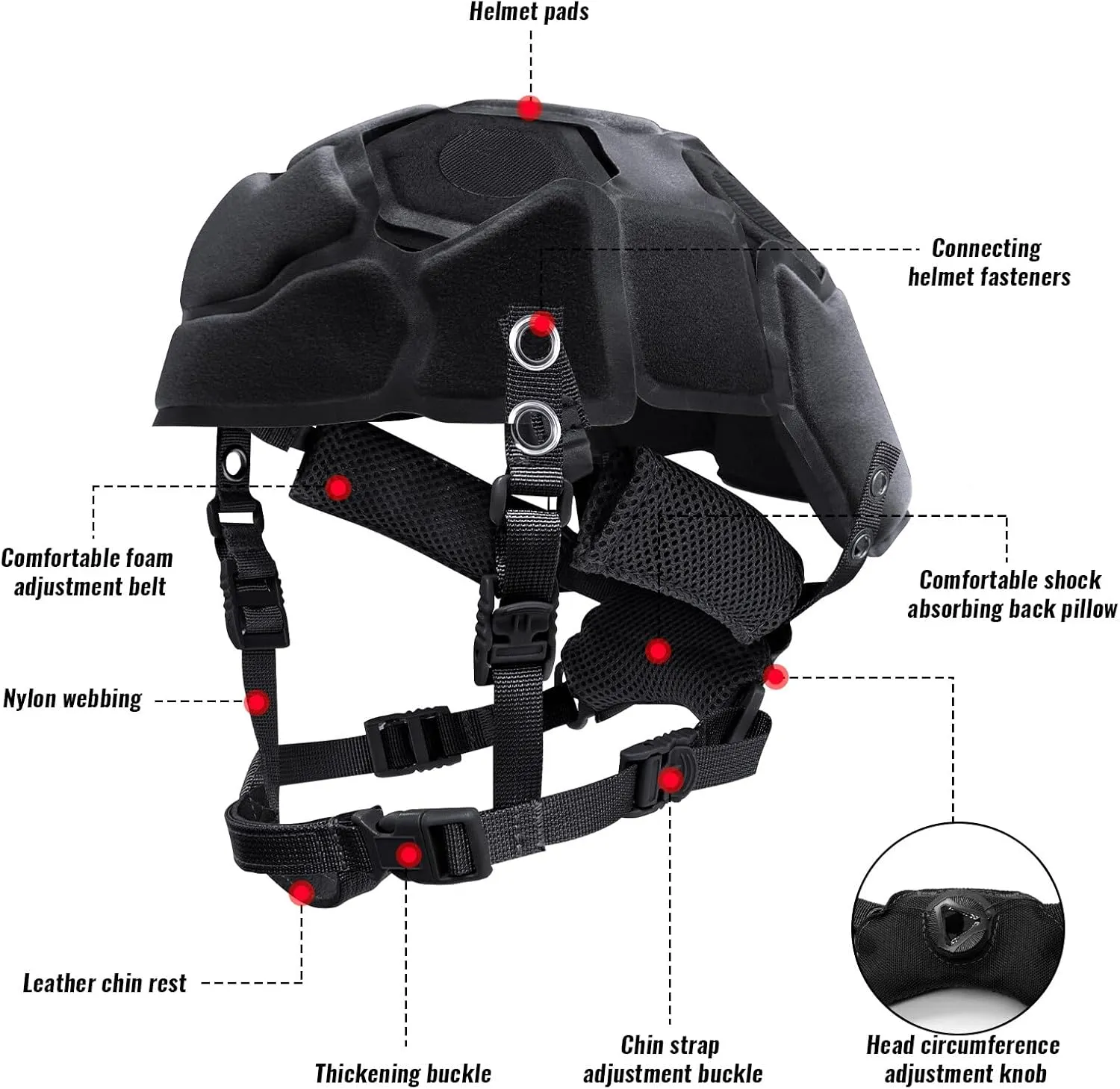 Tactical Helmet Pads and Helmet Chin Strap Replacement Adjustable for Tactical Fast MICH ACH Bump FMA EXF Helmet Replacement Accessories Kit