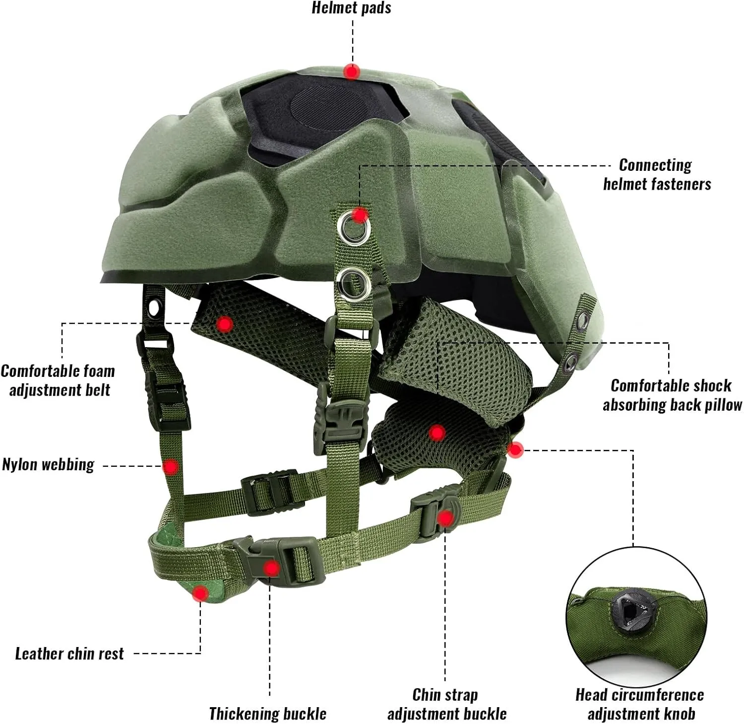 Tactical Helmet Pads and Helmet Chin Strap Replacement Adjustable for Tactical Fast MICH ACH Bump FMA EXF Helmet Replacement Accessories Kit