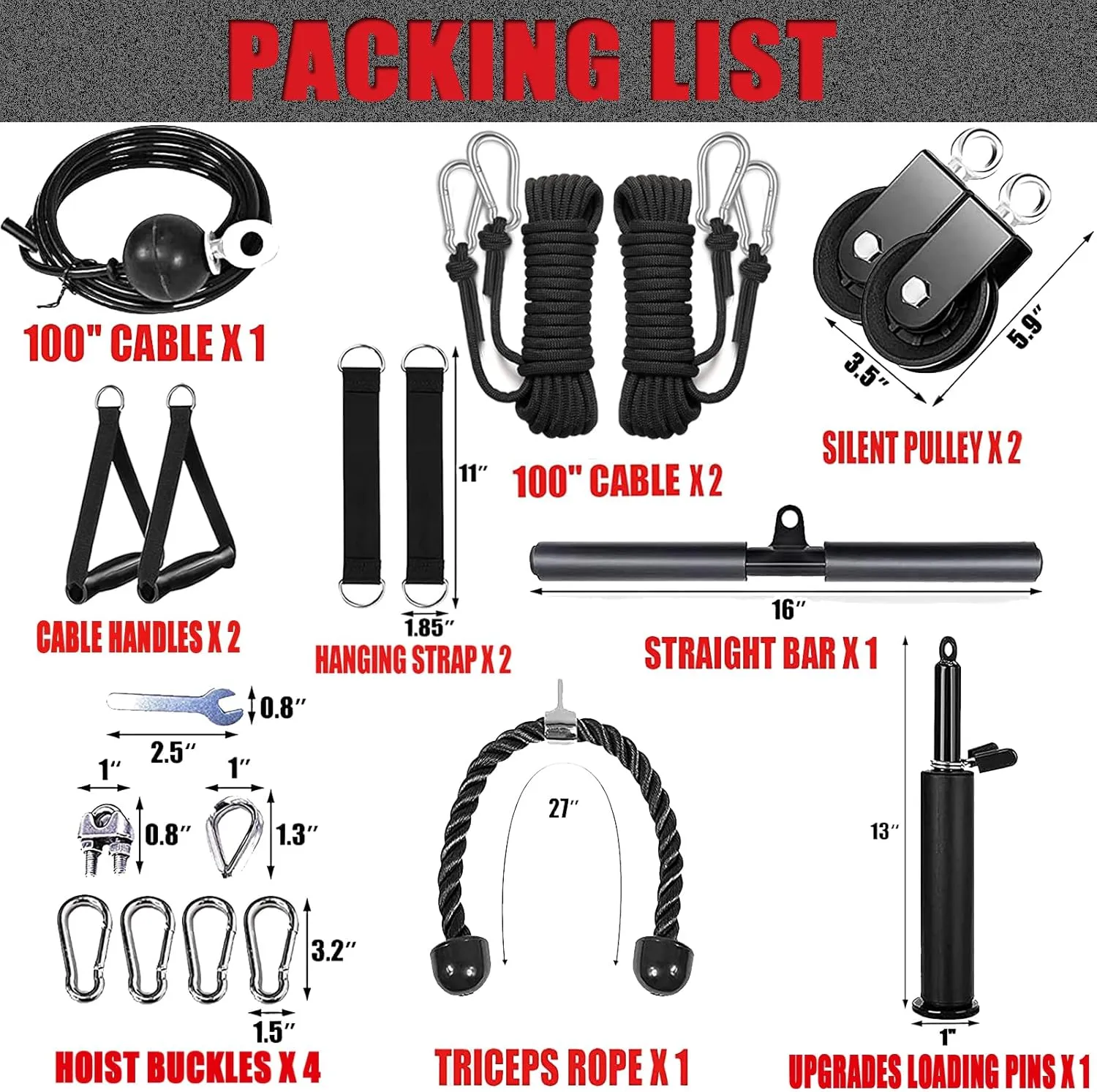 Taeku Fitness LAT and Lift Pulley System, Upgraded Weight Cable Pulley LAT Pull Down Machine Attachments Home Gym Training Equipment for Biceps Curl Triceps Forearm