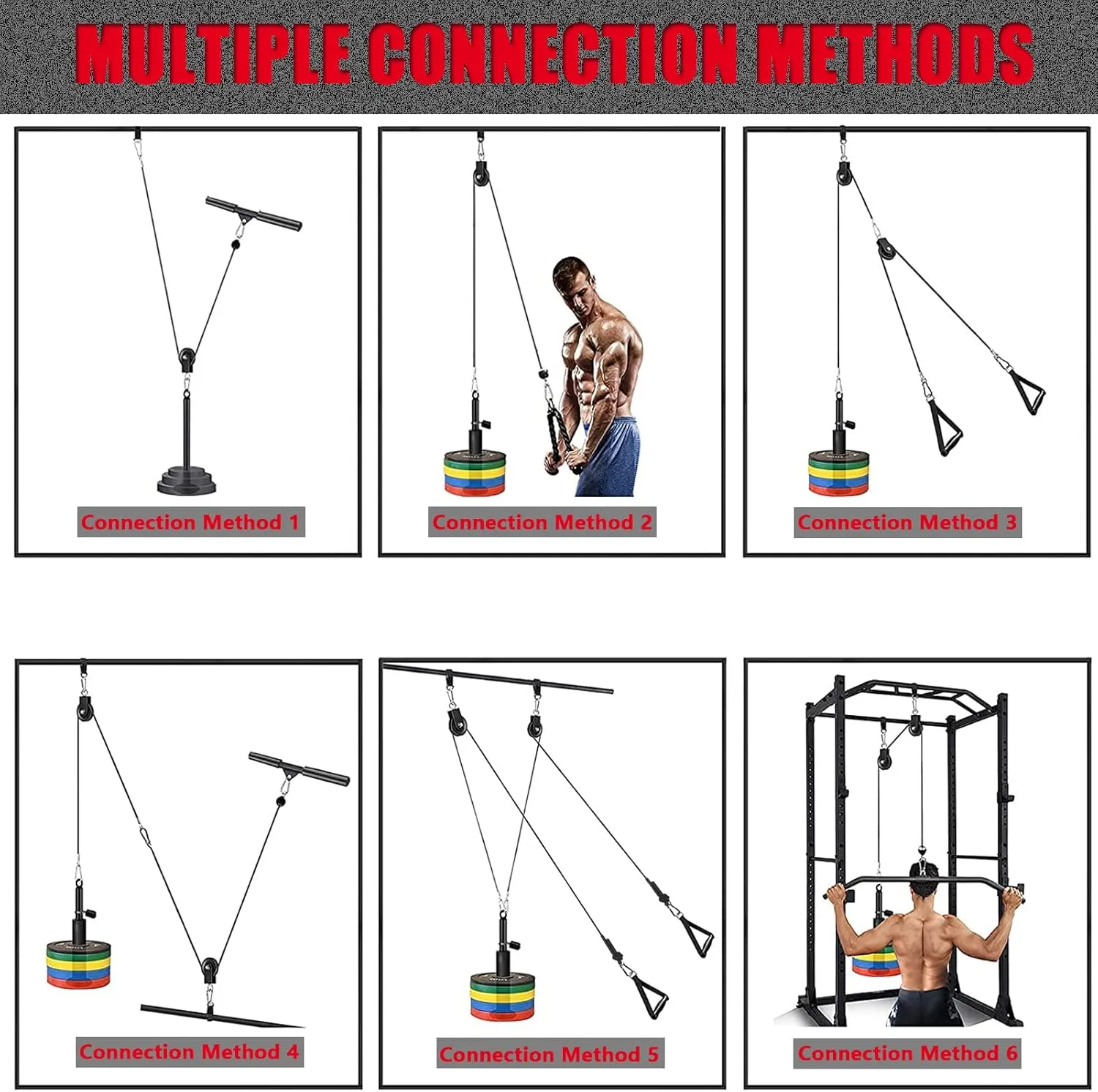 Taeku Fitness LAT and Lift Pulley System, Upgraded Weight Cable Pulley LAT Pull Down Machine Attachments Home Gym Training Equipment for Biceps Curl Triceps Forearm