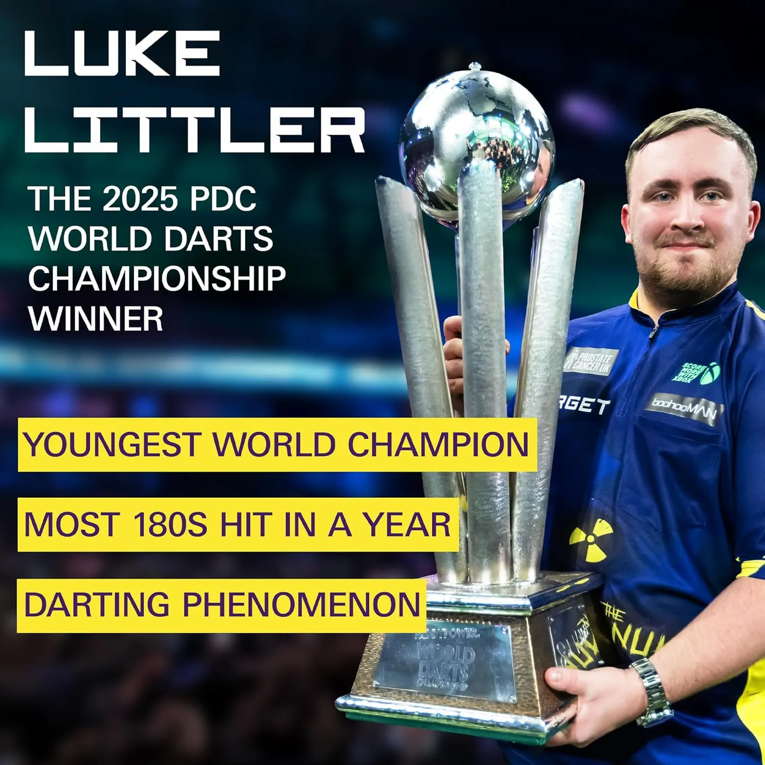 TARGET Darts Luke Littler World Champion K Flex Flights and Shaft System, No.2/No.6 | The Nuke 2025 Edition Kflex, All in One Integrated Flights and Shafts (Pack of 3) – Short/Intermediate/Medium