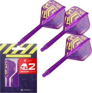 TARGET Darts Luke Littler World Champion K Flex Flights and Shaft System, No.2/No.6 | The Nuke 2025 Edition Kflex, All in One Integrated Flights and Shafts (Pack of 3) – Short/Intermediate/Medium