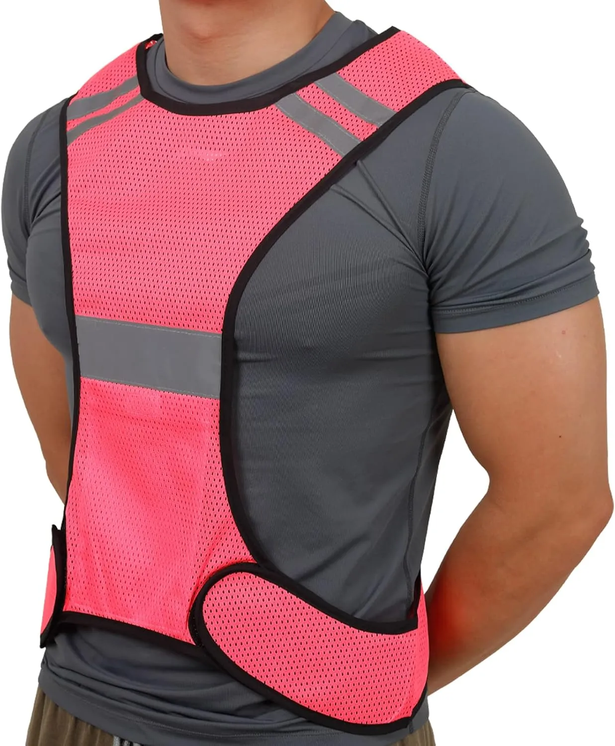 TCCFCCT Reflective Running Vest, High Visibility Running Gear with Large Pocket