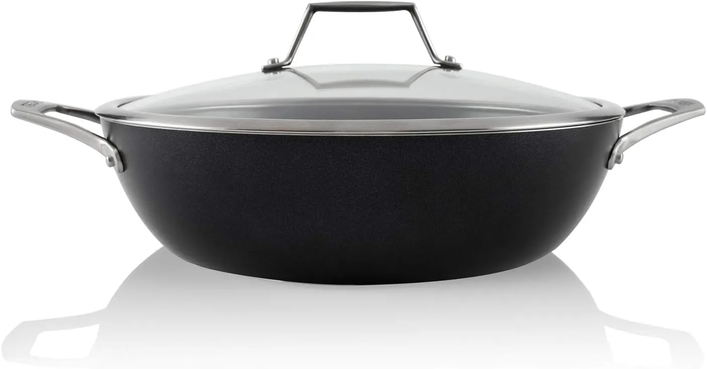 TECHEF - Onyx Collection - Nonstick Everyday Pan With Lid, 5 Qt Deep Frying Pan With Lid, For Sauteing, Frying, And Simmering, Induction Ready, PFOA-Free, Made In Korea