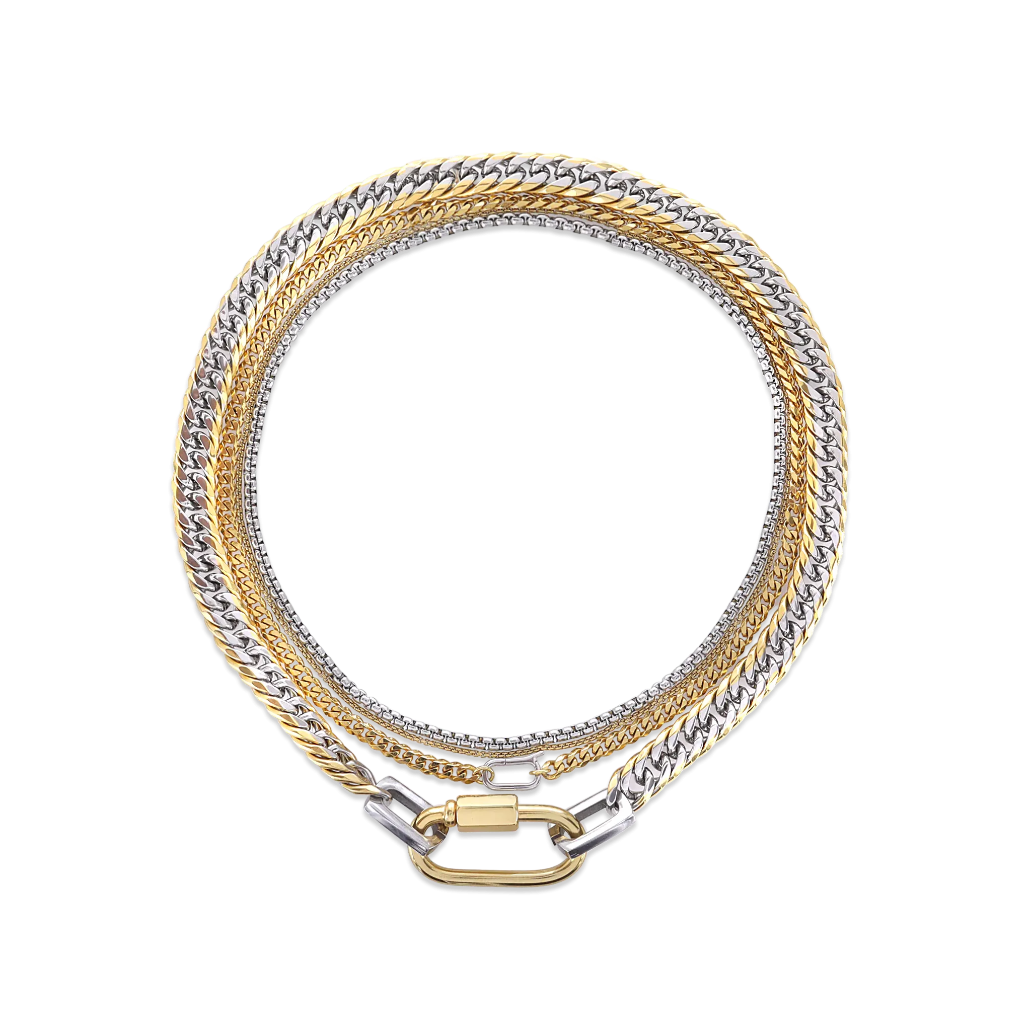 THE CARABINER LAYERED NECKLACE SET