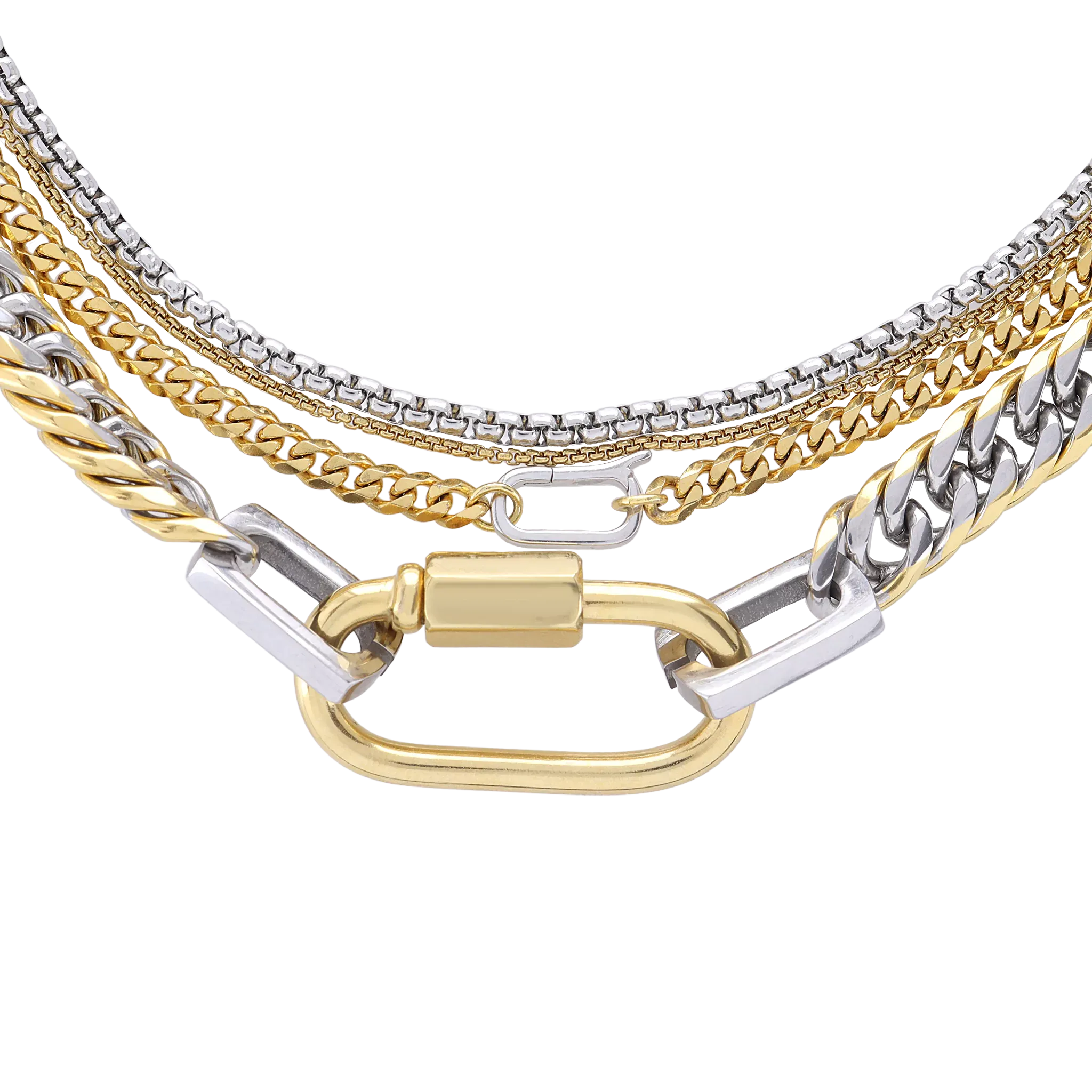 THE CARABINER LAYERED NECKLACE SET