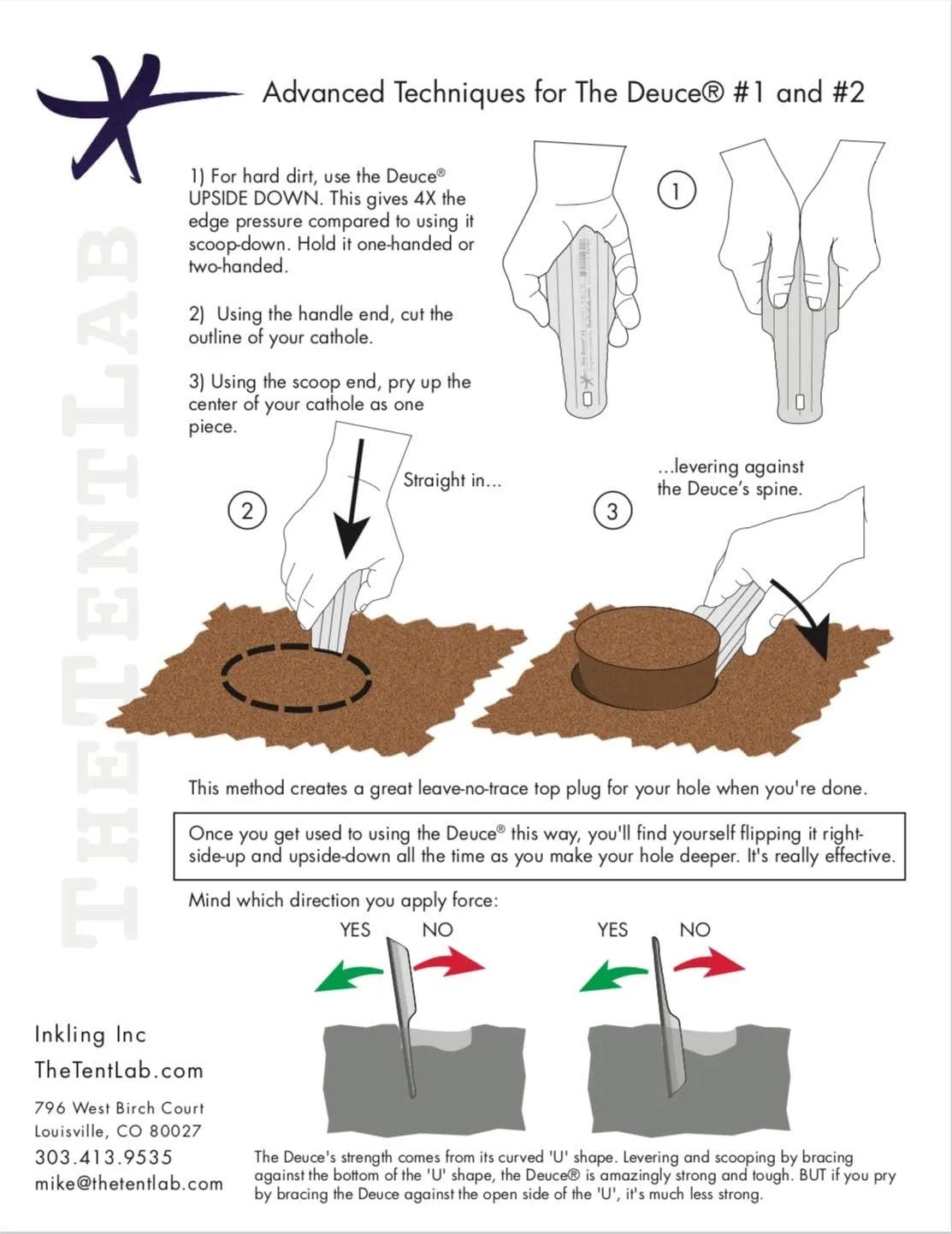 The Deuce(R) of Spades Ultralight Backpacking Trowel - .97 oz, Size #3, Color Sky