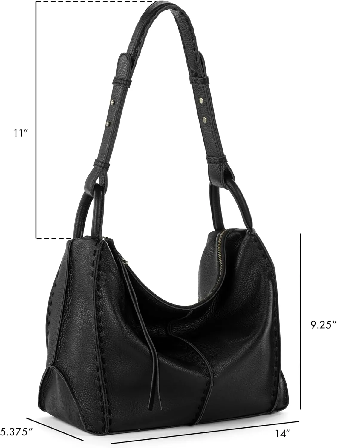The Sak Los Feliz Hobo Purse - Premium Large Leather Women's Handbag for Everyday & Travel - Durable Purse With Zipper Pocket