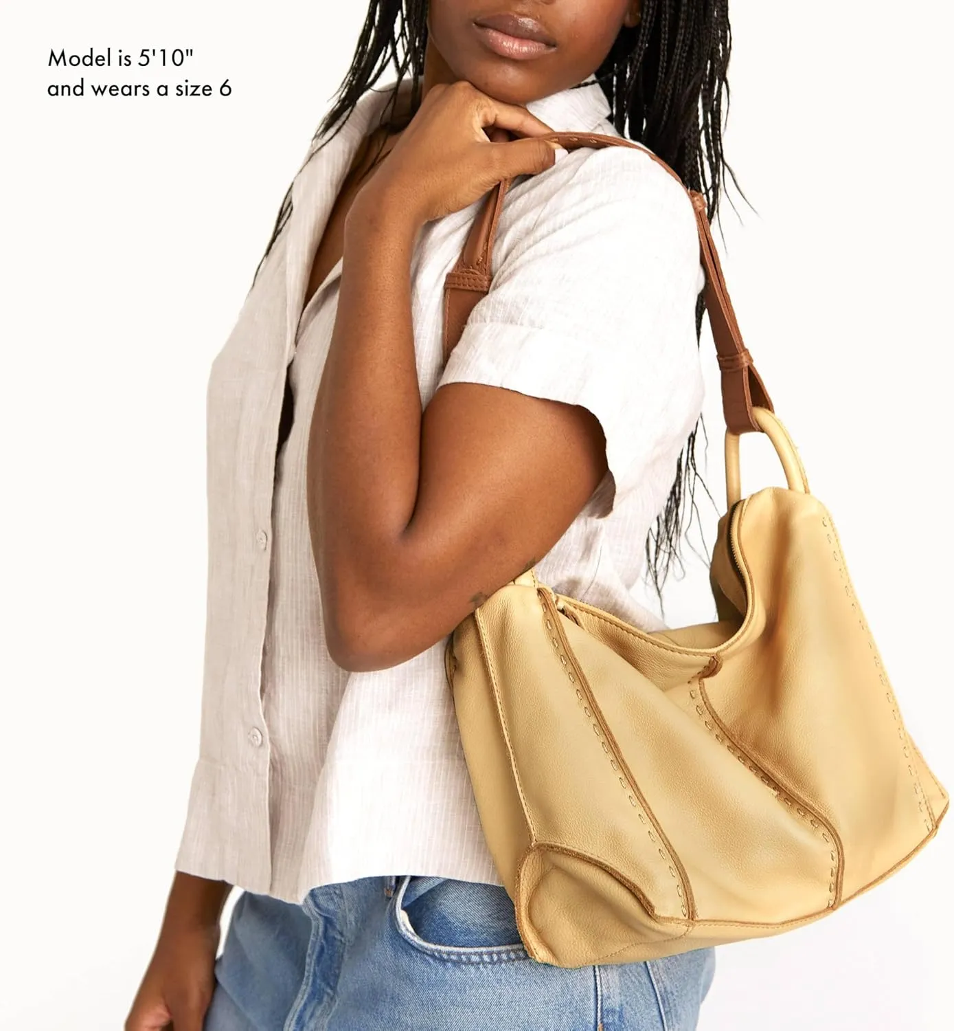 The Sak Los Feliz Hobo Purse - Premium Large Leather Women's Handbag for Everyday & Travel - Durable Purse With Zipper Pocket