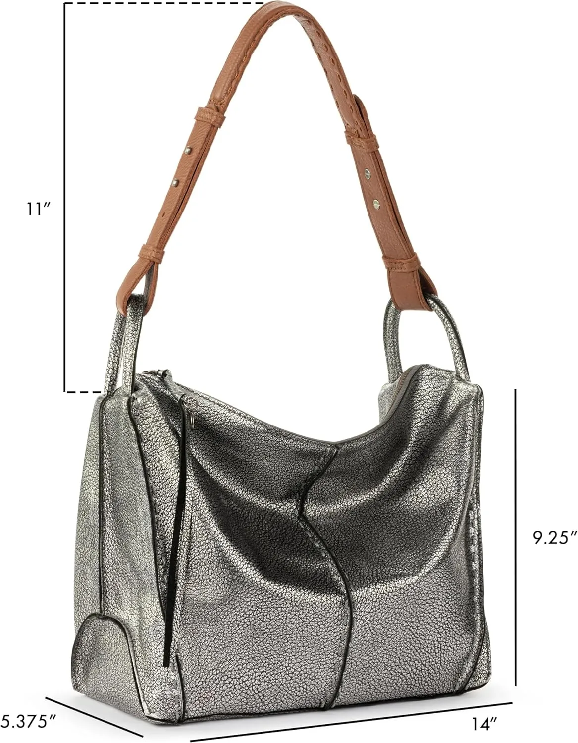 The Sak Los Feliz Hobo Purse - Premium Large Leather Women's Handbag for Everyday & Travel - Durable Purse With Zipper Pocket
