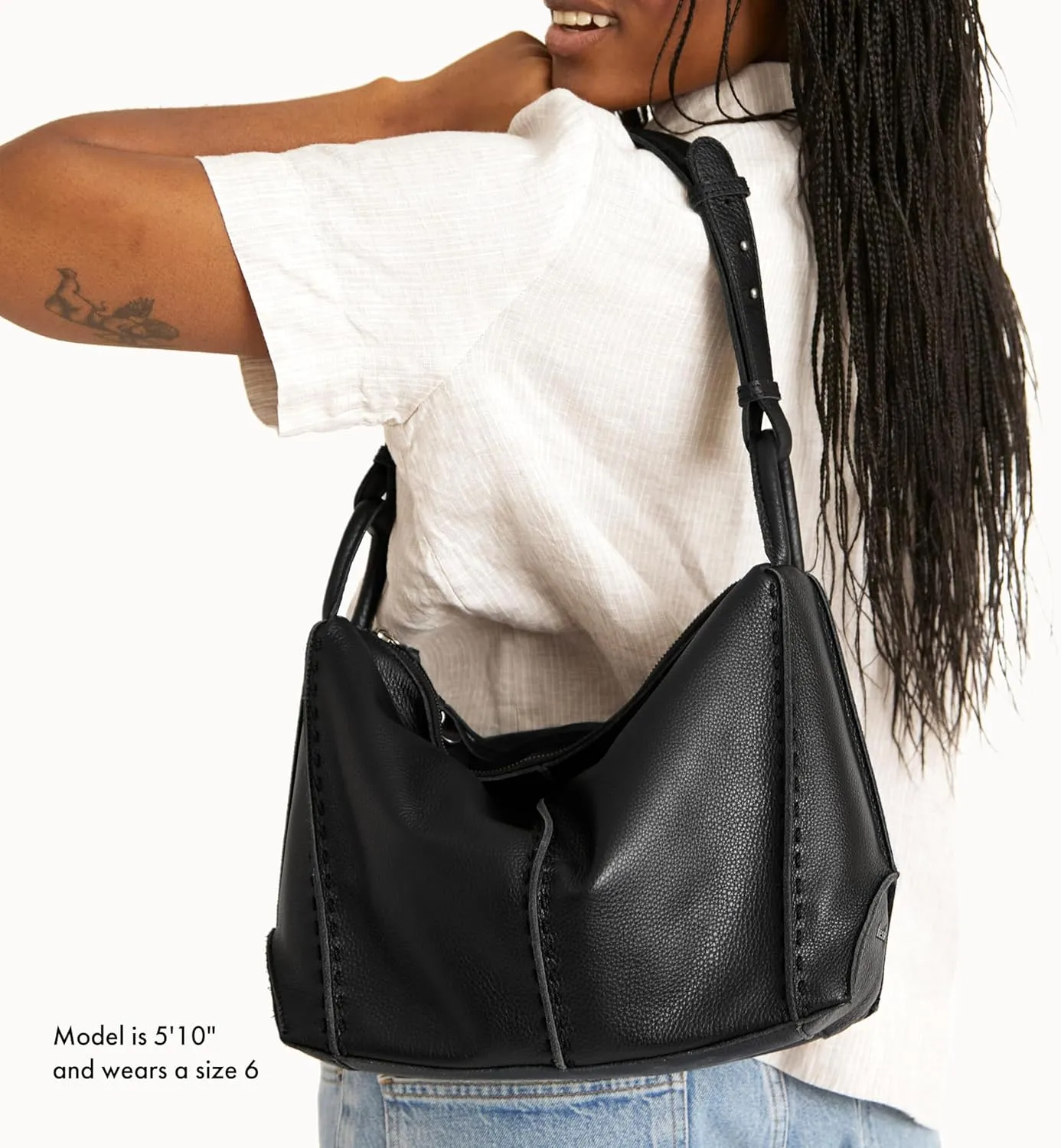 The Sak Los Feliz Hobo Purse - Premium Large Leather Women's Handbag for Everyday & Travel - Durable Purse With Zipper Pocket