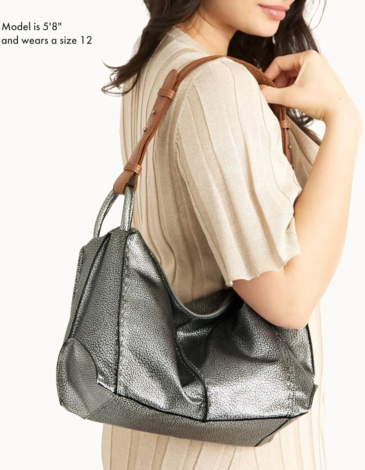 The Sak Los Feliz Hobo Purse - Premium Large Leather Women's Handbag for Everyday & Travel - Durable Purse With Zipper Pocket
