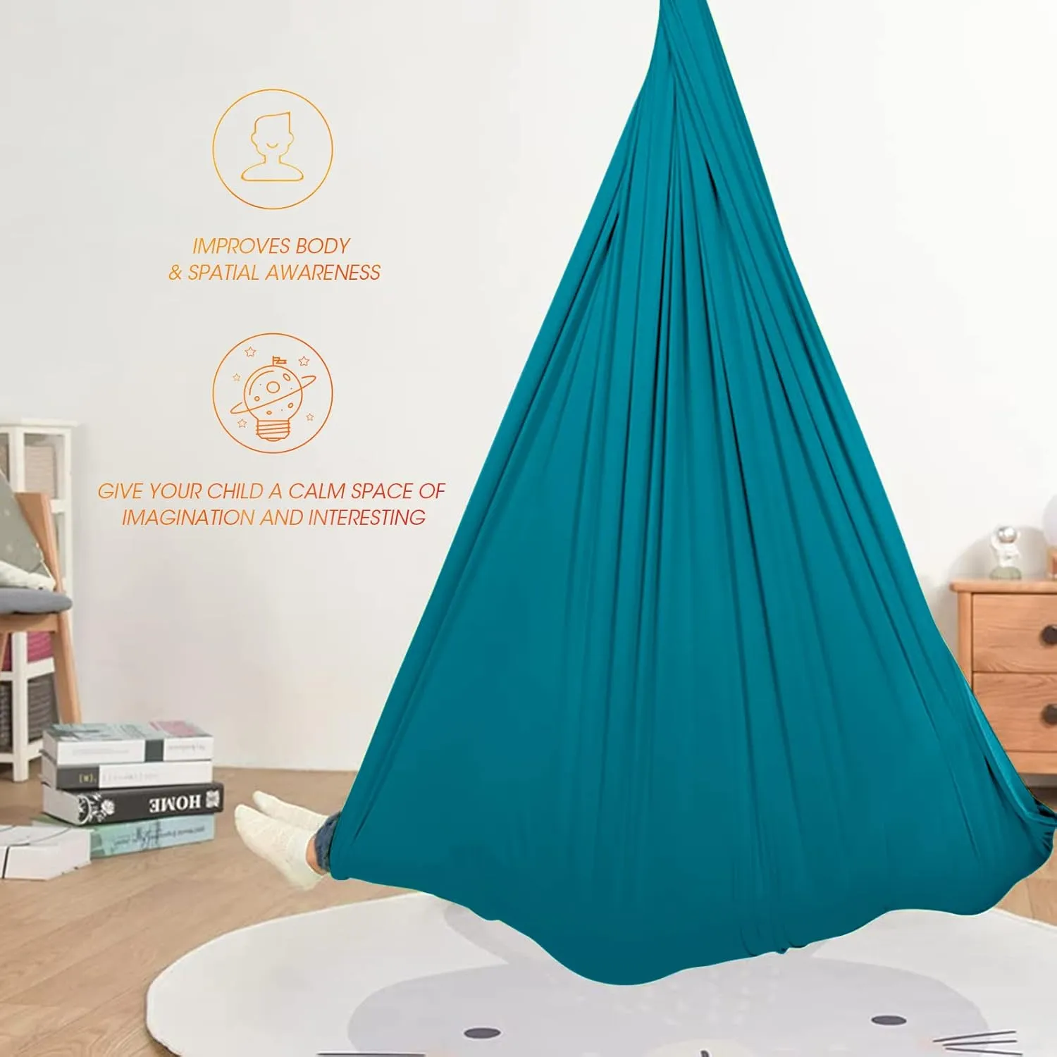 Therapy Swing for Kids with Special Needs (Hardware Included) Snuggle Swing Cuddle Indoor Outdoor Adjustable Hammock for Children with Autism, ADHD, Aspergers, Sensory Integration