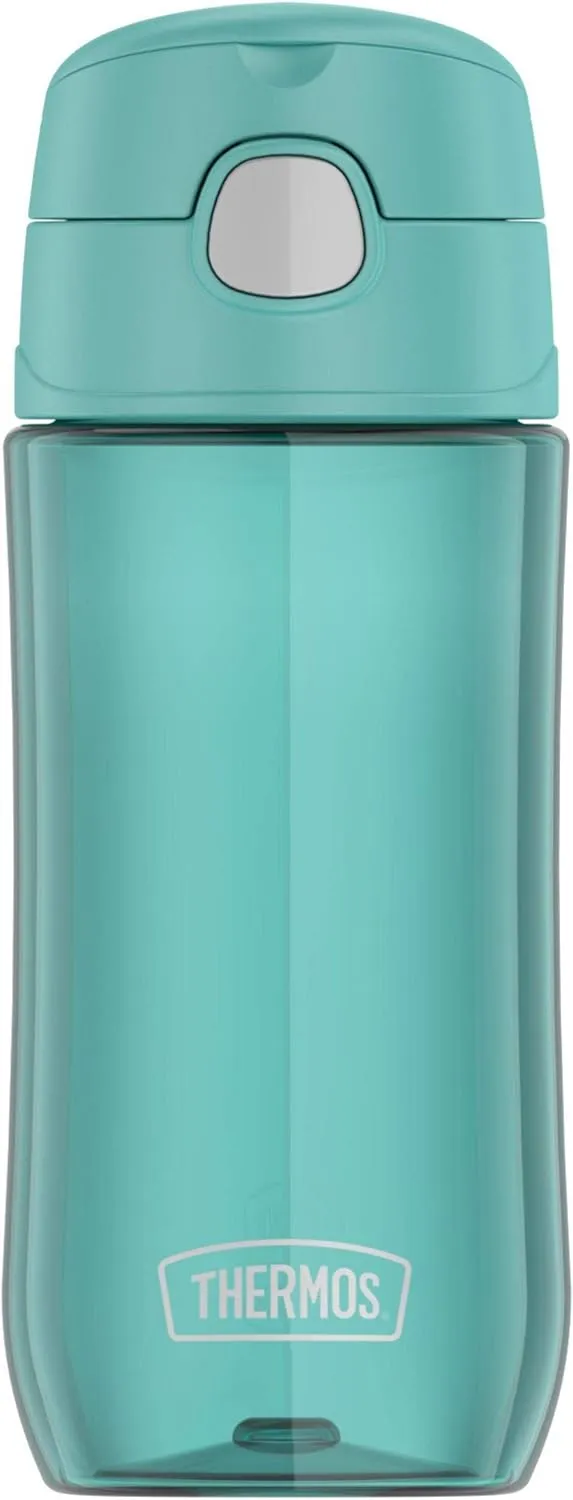 THERMOS FUNTAINER 16 Ounce Plastic Hydration Bottles with Spout, Aqua and Raspberry, 2-Pack