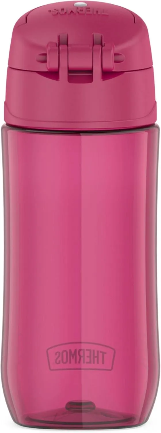 THERMOS FUNTAINER 16 Ounce Plastic Hydration Bottles with Spout, Aqua and Raspberry, 2-Pack