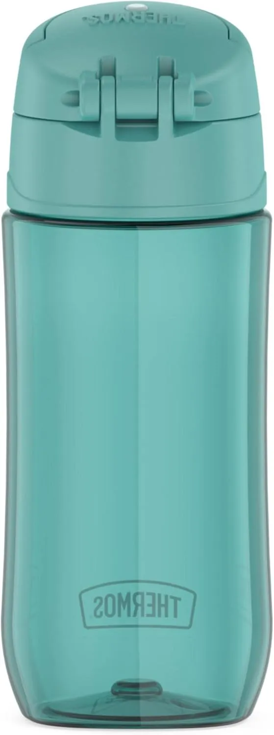 THERMOS FUNTAINER 16 Ounce Plastic Hydration Bottles with Spout, Aqua and Raspberry, 2-Pack