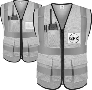 TICONN Reflective Safety Vest High Visibility Class II Mesh Vest for Women & Men Meets ANSI Standards
