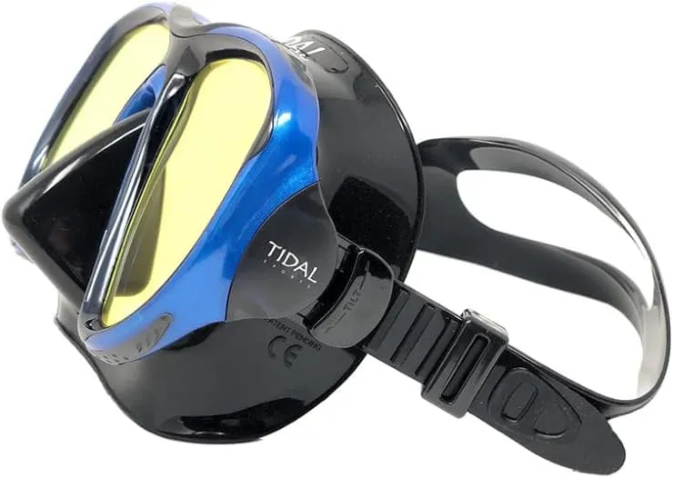 Tidal Mask - Advanced Anti Fog Diving Mask for Scuba Diving, Snorkeling, Free Diving and Swimming. Wide-Angle Tempered Glass Lens. Best Anti-Fog Diving mask for Adults.