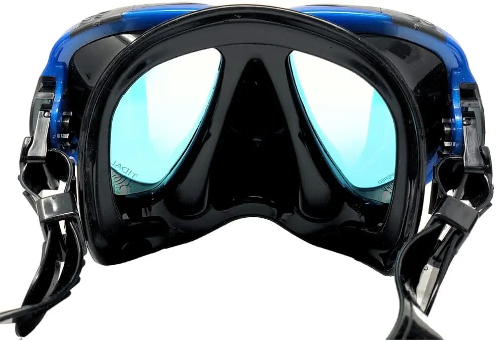 Tidal Mask - Advanced Anti Fog Diving Mask for Scuba Diving, Snorkeling, Free Diving and Swimming. Wide-Angle Tempered Glass Lens. Best Anti-Fog Diving mask for Adults.