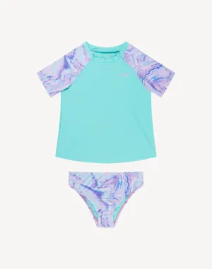 Toddler Girls UPF 50 Short Sleeve Rashguard Set