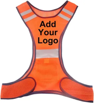TopTie Customized Reflective Night Running Vest, Ultra-Thin Safety Vest with Pocket and Breathable Holes