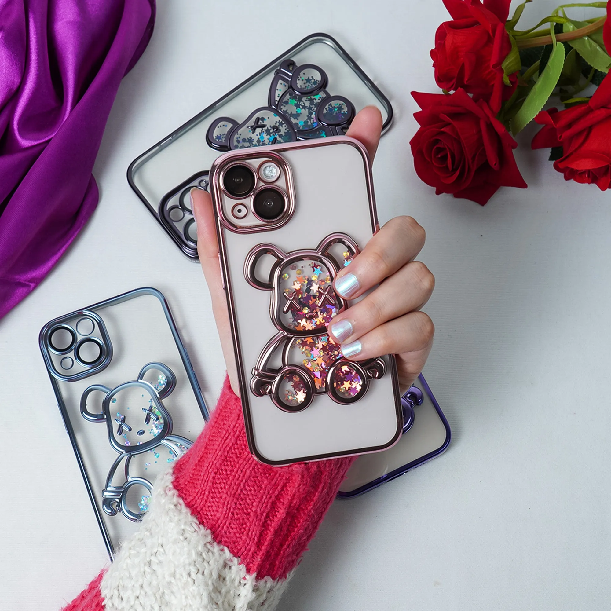 Transparent 3D Bear Protective Case